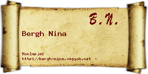 Bergh Nina névjegykártya